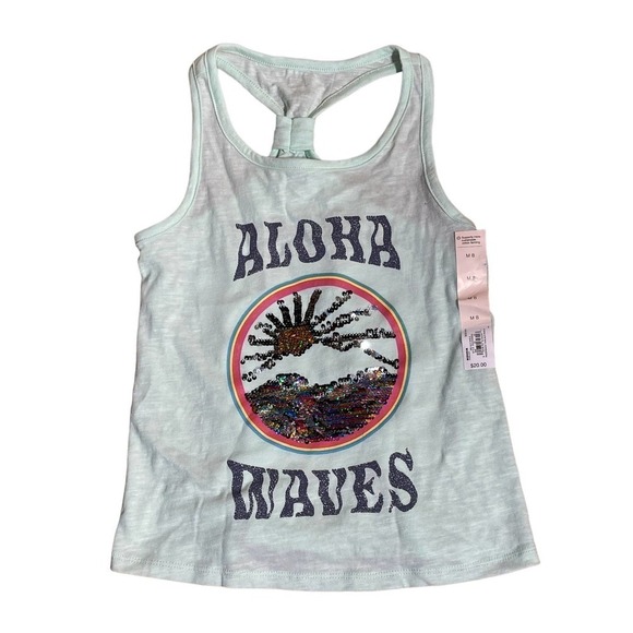 NWT! Girls SO racerback tank top. Aloha Waves. Size M (8) - Picture 1 of 3